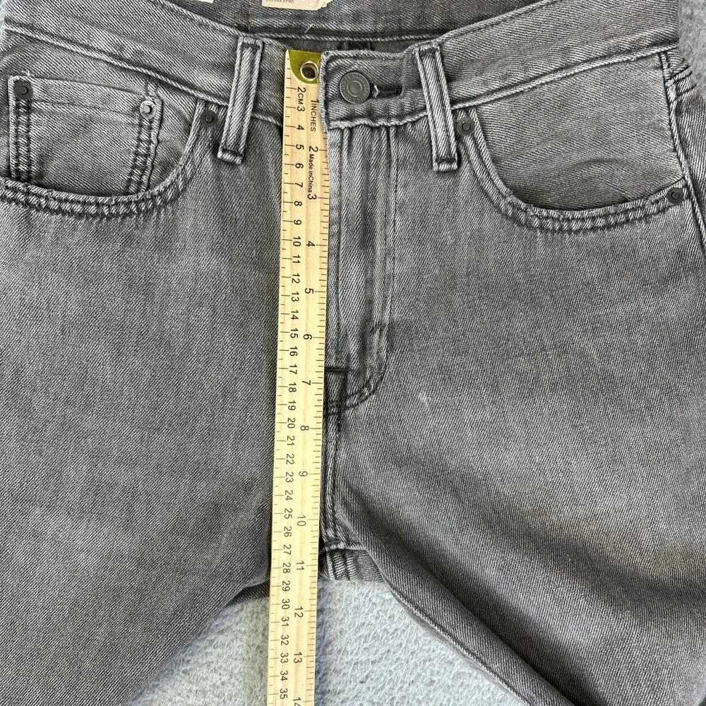 Levis Jeans Mens 28x26 Gray Denim Pants 551 Z Premium Straight Raw Hem Big E NEW